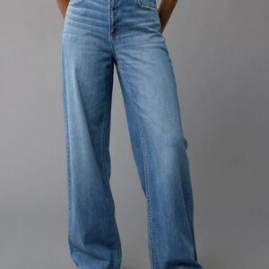 AE Dreamy Drape Stretch Super High-Waisted Baggy Wide-Leg Jean